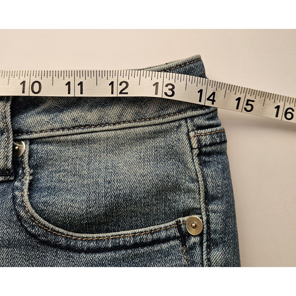 Miss Me Ankle Zip Skinny Jeans 27 Blue Whiskering Stretch 28x26 Casual Comfort - Picture 9 of 13